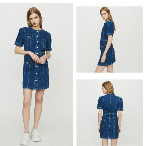 Maje denim dress size 2 (XS/S ) - Picture 4 of 10